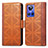 Leather Case Stands Flip Cover Holder S03D for Realme GT Neo3 5G Brown