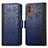 Leather Case Stands Flip Cover Holder S03D for Samsung Galaxy M13 5G Blue