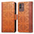 Leather Case Stands Flip Cover Holder S03D for Samsung Galaxy M13 5G Brown