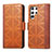 Leather Case Stands Flip Cover Holder S03D for Samsung Galaxy S21 Ultra 5G