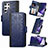 Leather Case Stands Flip Cover Holder S03D for Samsung Galaxy S21 Ultra 5G