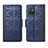 Leather Case Stands Flip Cover Holder S03D for Vivo iQOO Z6 5G Blue