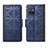 Leather Case Stands Flip Cover Holder S03D for Vivo Y75 5G Blue