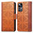 Leather Case Stands Flip Cover Holder S03D for Xiaomi Mi 12T Pro 5G Brown