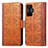 Leather Case Stands Flip Cover Holder S03D for Xiaomi Redmi K50 Gaming 5G Brown