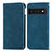 Leather Case Stands Flip Cover Holder S04D for Google Pixel 6 Pro 5G Blue
