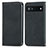 Leather Case Stands Flip Cover Holder S04D for Google Pixel 6a 5G Black