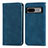 Leather Case Stands Flip Cover Holder S04D for Google Pixel 7 5G Blue