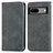 Leather Case Stands Flip Cover Holder S04D for Google Pixel 7 5G Gray