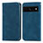 Leather Case Stands Flip Cover Holder S04D for Google Pixel 7 Pro 5G Blue