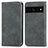 Leather Case Stands Flip Cover Holder S04D for Google Pixel 7 Pro 5G Gray