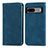 Leather Case Stands Flip Cover Holder S04D for Google Pixel 7a 5G Blue