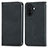 Leather Case Stands Flip Cover Holder S04D for Huawei Enjoy 50 Black