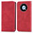 Leather Case Stands Flip Cover Holder S04D for Huawei Enjoy 50 Pro Red