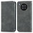 Leather Case Stands Flip Cover Holder S04D for Huawei Honor 50 Lite Gray