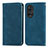 Leather Case Stands Flip Cover Holder S04D for Huawei Honor 50 Pro 5G Blue