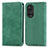 Leather Case Stands Flip Cover Holder S04D for Huawei Honor 50 Pro 5G Green