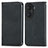 Leather Case Stands Flip Cover Holder S04D for Huawei Honor 60 Pro 5G Black