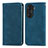 Leather Case Stands Flip Cover Holder S04D for Huawei Honor 60 Pro 5G Blue