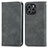 Leather Case Stands Flip Cover Holder S04D for Huawei Honor 60 SE 5G Gray