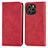 Leather Case Stands Flip Cover Holder S04D for Huawei Honor 60 SE 5G Red