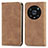 Leather Case Stands Flip Cover Holder S04D for Huawei Honor Magic4 Pro 5G Brown