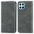 Leather Case Stands Flip Cover Holder S04D for Huawei Honor X6 5G Gray