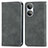 Leather Case Stands Flip Cover Holder S04D for Huawei Honor X7 Gray