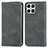 Leather Case Stands Flip Cover Holder S04D for Huawei Honor X8 4G Gray