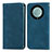 Leather Case Stands Flip Cover Holder S04D for Huawei Honor X9a 5G Blue