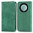 Leather Case Stands Flip Cover Holder S04D for Huawei Honor X9a 5G Green