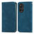 Leather Case Stands Flip Cover Holder S04D for Huawei Nova 9 Blue