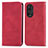 Leather Case Stands Flip Cover Holder S04D for Huawei Nova 9 Red