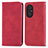 Leather Case Stands Flip Cover Holder S04D for Huawei Nova 9 SE Red