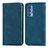 Leather Case Stands Flip Cover Holder S04D for Motorola Moto Edge 20 Pro 5G Blue