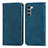 Leather Case Stands Flip Cover Holder S04D for Motorola Moto Edge S30 5G Blue