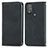 Leather Case Stands Flip Cover Holder S04D for Motorola Moto G Power (2022) Black