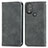 Leather Case Stands Flip Cover Holder S04D for Motorola Moto G Power (2022) Gray
