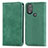 Leather Case Stands Flip Cover Holder S04D for Motorola Moto G Power (2022) Green