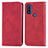 Leather Case Stands Flip Cover Holder S04D for Motorola Moto G Pure Red