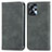 Leather Case Stands Flip Cover Holder S04D for Motorola Moto G13 Gray