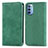 Leather Case Stands Flip Cover Holder S04D for Motorola Moto G31 Green