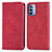 Leather Case Stands Flip Cover Holder S04D for Motorola Moto G31 Red