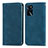 Leather Case Stands Flip Cover Holder S04D for Oppo A16 Blue