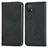 Leather Case Stands Flip Cover Holder S04D for Oppo A16e Black