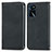 Leather Case Stands Flip Cover Holder S04D for Oppo A16s Black