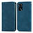 Leather Case Stands Flip Cover Holder S04D for Oppo A16s Blue