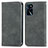 Leather Case Stands Flip Cover Holder S04D for Oppo A16s Gray