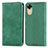 Leather Case Stands Flip Cover Holder S04D for Oppo A17K Green