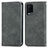 Leather Case Stands Flip Cover Holder S04D for Oppo A54 4G Gray